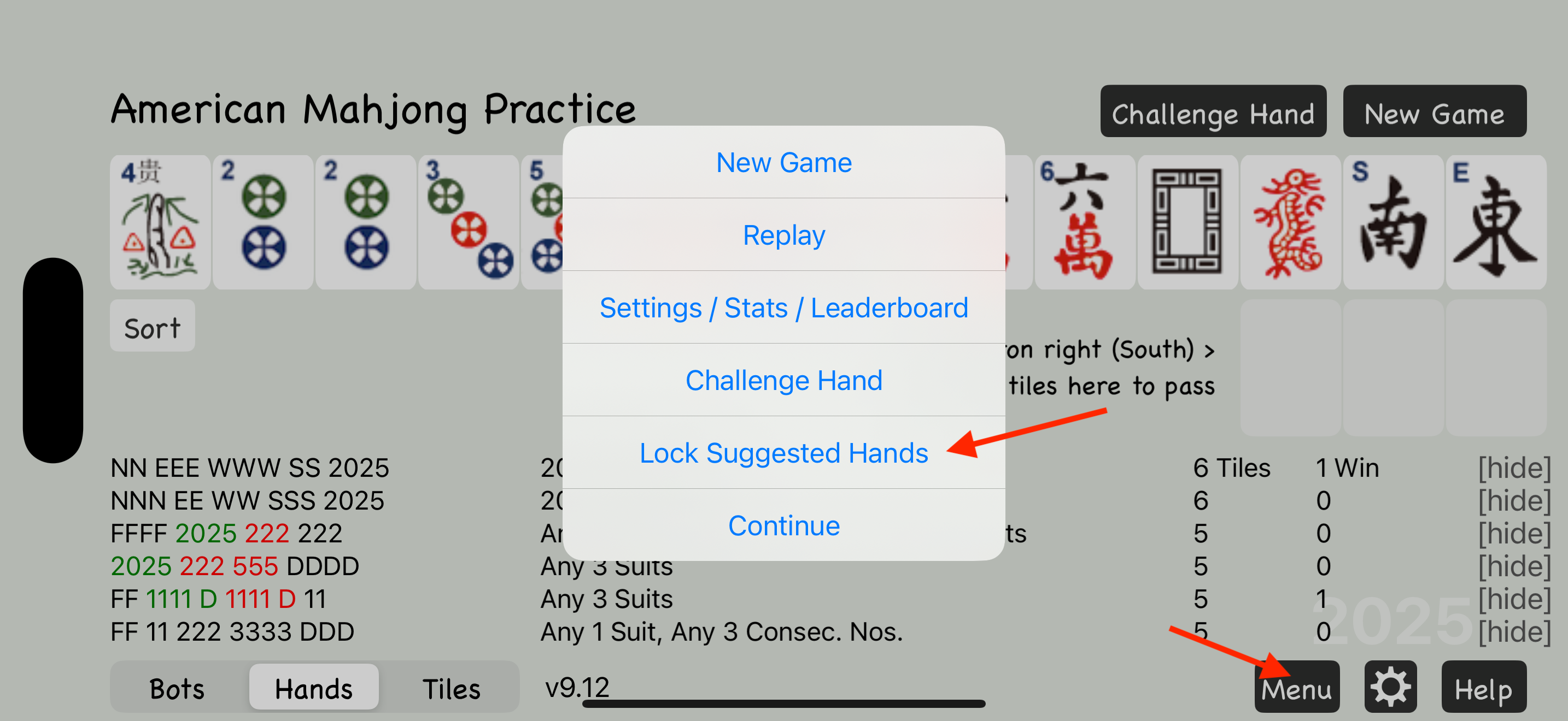 Menu option to stop automatic sorting