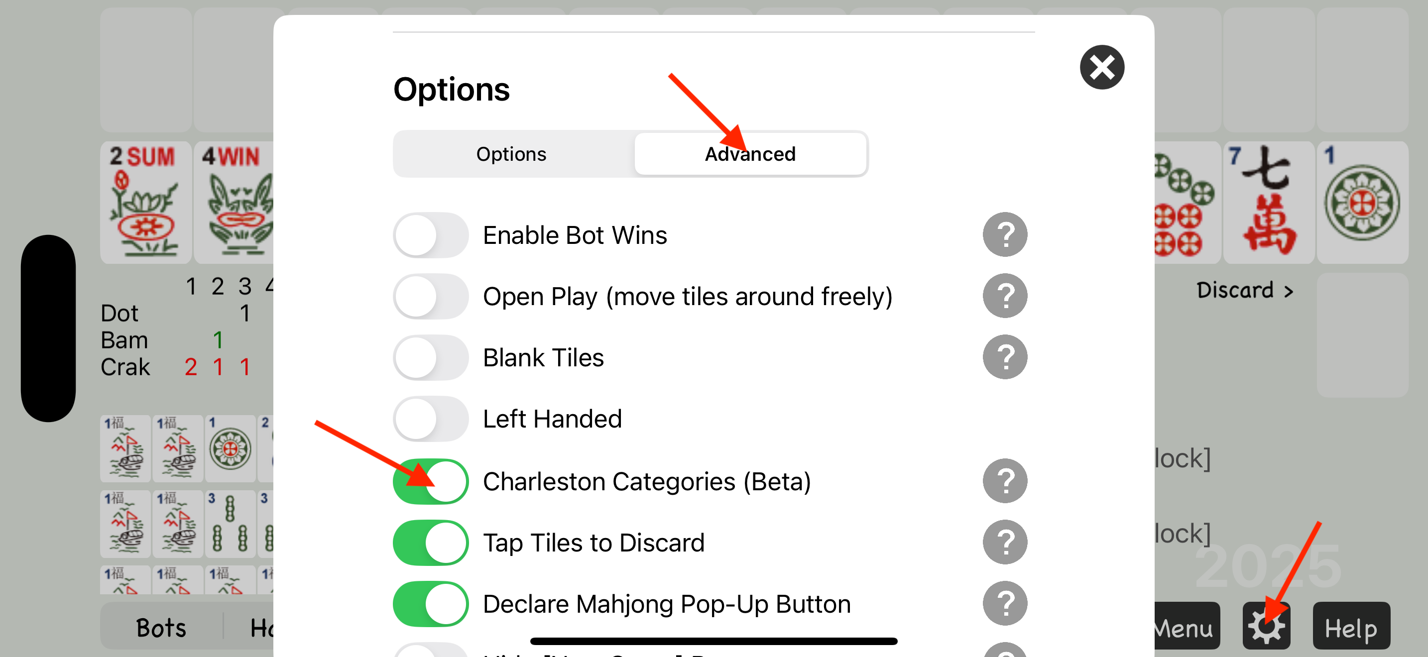 Enabling Charleston Categories in Settings