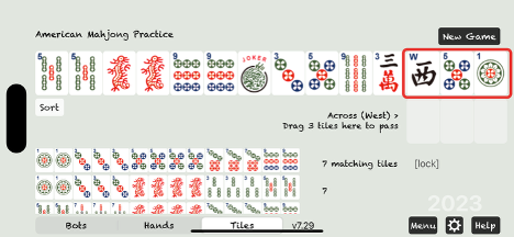 Three new tiles arriving from the previous player