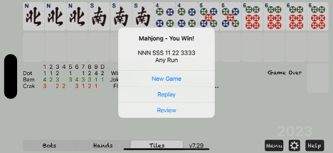 Full hand exposed after declaring Mahjong